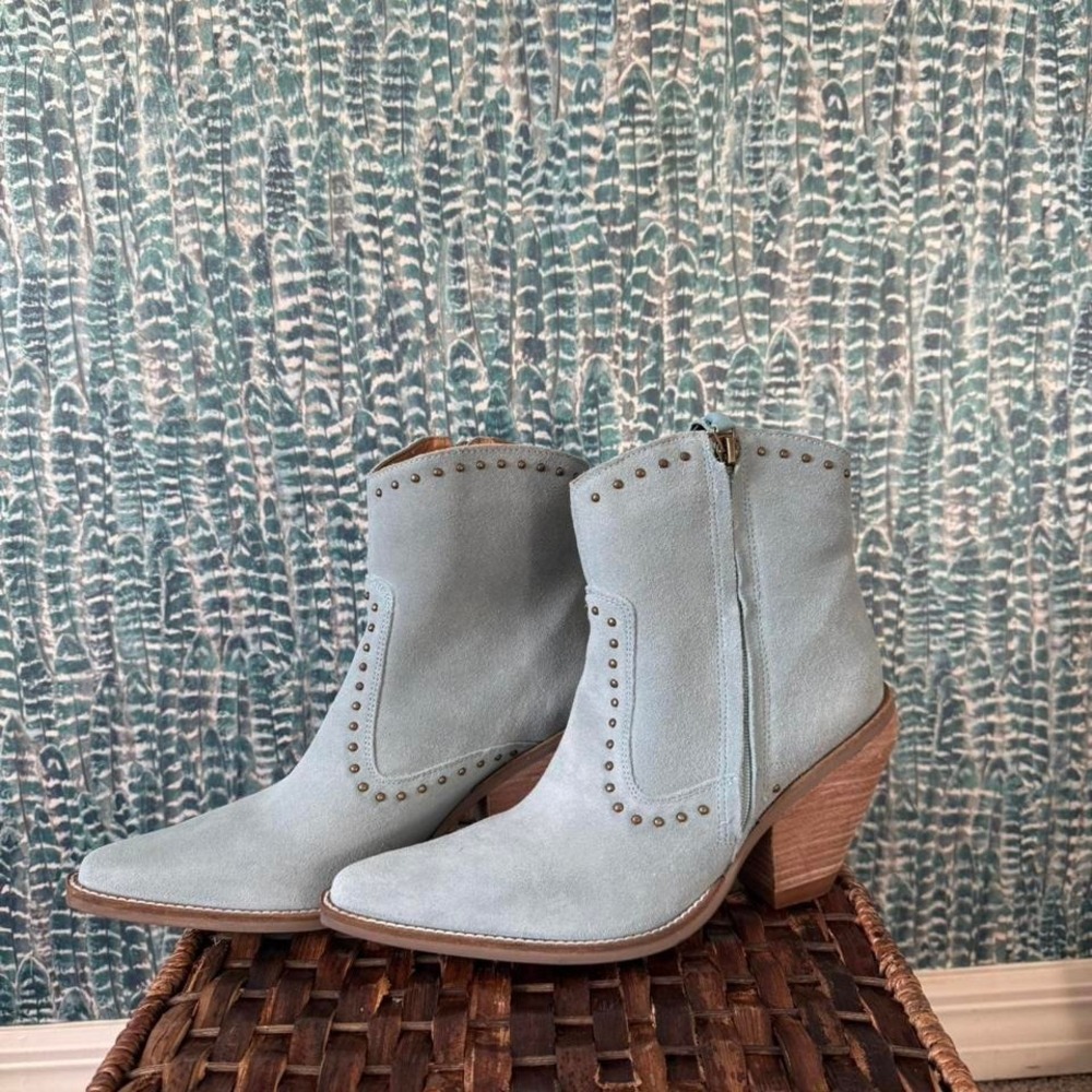 Dingo Blue Suede cowboy booties - Picture 2 of 5